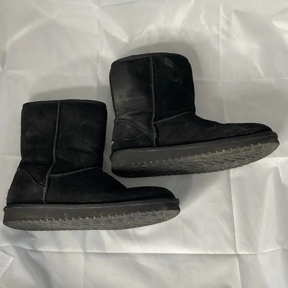 KOOLABURRA by Ugg Black Suede Short Boots Genuine Suede Sherpa Pull-on Size 10 - Picture 6 of 13